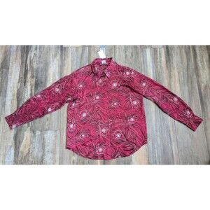 NWT Vintage Deadstock Style & Co 100% Silk Blouse Women's 8 Petite Peacock VTG
